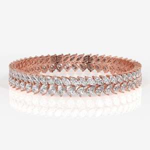 Brazalete de Oro de 18K con Diamantes Moissanite en Corte Pera y Marquesa, Elegantes Pulseras y Brazaletes - Product Image 6