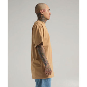 Unisex 260 Gsm 100% algodón de gran tamaño gota hombro camiseta al por mayor patrón sólido tejido de punto camiseta - Product Image 3