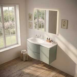 Mueble de Baño de Pared de Diseño Italiano en Verde Salvia, 105 cm, Ahorro de Espacio y Estilo Tradicional de Lujo - Product Image 2