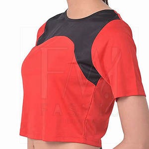 Most Fashionable Color Loose <b>Fit</b> Oversized <b>Cropped</b> <b>T</b> <b>Shirt</b> With Customize Design O Neck Women's <b>Shirts</b> - Product Image 5