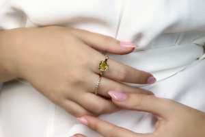 925 argent Sterling meilleure qualité naturel trillion coupe citron Quartz à facettes pierres précieuses broche réglage bijoux fins fête de mariage - Product Image 5