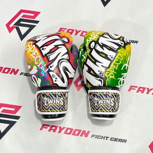 Gants de boxe entièrement imprimés, dernier modèle, Twins, professionnels, Muay Thai, cuir de vache véritable, équipement d'entraînement de kick-boxing - Product Image 1