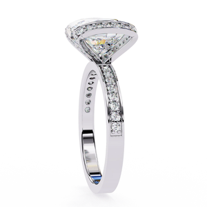 Compromiso de diamante cultivado en laboratorio de forma redonda de 2 quilates y anillo de bodas 14K oro blanco F Color VVS/VS Clarity IGI certificado - Product Image 3