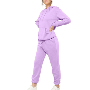High Quality Breathable Hooded Solid Casual Women Winter Pullover Tracksuit 100% Cotton Quick Dry Custom Logo & Colors - Product Image 3