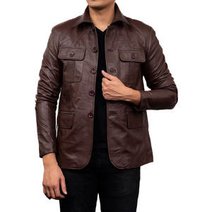 Chaqueta de cuero de moda para hombre hecha a medida, tela de piel de vaca de buena calidad para invierno, chaqueta de hombre de nuevo estilo de tendencia superior - Product Image 1