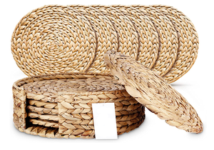 ชุดที่รองแก้วผักตบชวา6ชิ้นสไตล์โบฮีเมียนเป็นมิตรต่อสิ่งแวดล้อม - Product Image 5