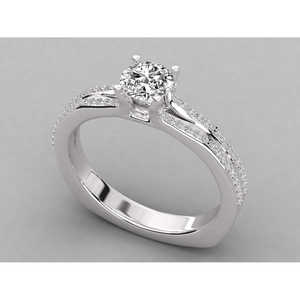 Bague solitaire en or 14 carats avec diamant cultivé, bijoux élégants et luxueux - Product Image 6