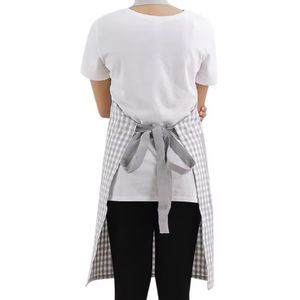 100% Cotton Yarn-Dyed Bib <b>Apron</b> Grey Waist Bib Food Cooking Salon Barber Garden BBQ PE LDPE PU PVC <b>Denim</b> Fabric Polyester - Product Image 1