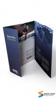 Service d'impression offset de brochures personnalisées, esthétiques, en carton durable, avec couleurs et dimensions personnalisées, finition brillante
