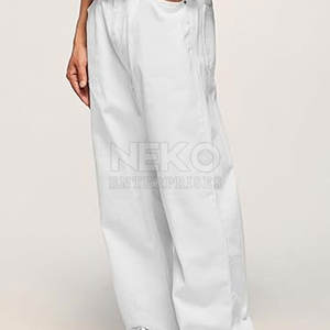 "Pantalones de lona holgados lavados para hombre: el mejor vendedor MOQ bajo de cintura media ligero a la moda" - Product Image 2