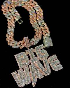 Colgante de moissanita real de 4 quilates con chapado en oro blanco de 14 quilates Corte redondo Estilo hip-hop Corte de princesa personalizable - Product Image 3