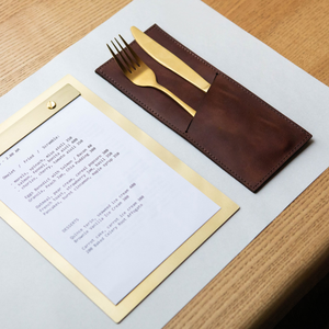 LCH-0060เครื่องใช้บนโต๊ะอาหารแบบพับได้เป็นมิตรกับสิ่งแวดล้อมหนังแท้หรูหราคลาสสิกทำด้วยมืออุปกรณ์สำหรับร้านอาหาร - Product Image 3