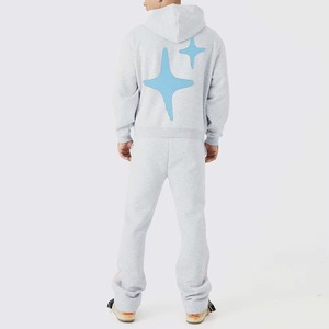 Ensemble deux pièces de survêtement unisexe de maternité de haute qualité, délavé à l'acide, style évasé, avec impression personnalisée - Product Image 4