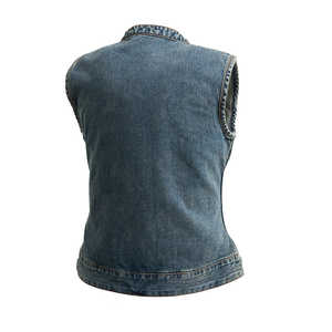 Gilet en jean bleu LEXI pour femmes - Product Image 2