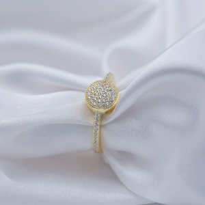 Anillo de Boda Redondo con Diseño de Rodio y Circonitas Cúbicas, Hecho a Mano, Minimalista, Delicado, Joyería Turca de Plata de Ley 925 - Product Image 2