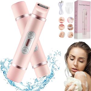 Rasoir électrique 2-en-1 pour femme, mini-tondeuse double tête rechargeable sans fil pour jambes, aisselles, bras, étanche IPX7 pour utilisation en camping-car - Product Image 4