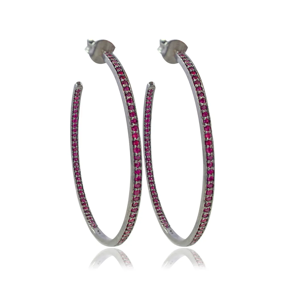 14k or naturel rubis pierre précieuse oxydé 925 boucles d'oreilles en argent Sterling à la main femmes bijoux de qualité supérieure