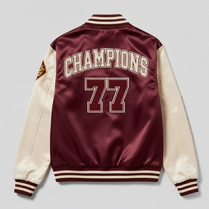 Chaqueta Universitaria Informal de Satén para Hombre, con Bordado de Chenilla, Superventas, Chaqueta Bomber de Béisbol Personalizada, Chaqueta Universitaria con Letras para Hombre - Product Image 2