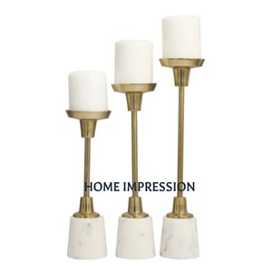 Wedding Table Decorative Candle Holder Aluminum Gold Color and Clear Glass Table <b>Top</b> Candlestick for Festive and <b>Party</b> Supplies - Product Image 6