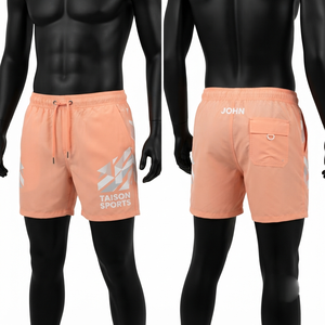 Shorts de Baño Premium para Hombre, 120g, Spandex/Poliéster, Microfibra, Impermeables, Ecológicos, Color Gris, Estampado Geométrico Digital, Logotipo Personalizado - Product Image 4