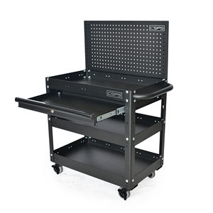 Wholesale 3-Tier Powder coated Steel <b>Tool</b> Storage <b>Cart</b> OEM Supported Mechanic Garage Cabinets with Wheels for the Industry - Product Image 6