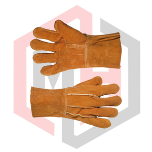 Short Length Mig Tig Stick Welding BBQ <b>Grill</b> Fireplace Tear-Resistant 11 oz Knit Wrist Heat <b>Fire</b> Resistant Leather Gloves - Product Image 6