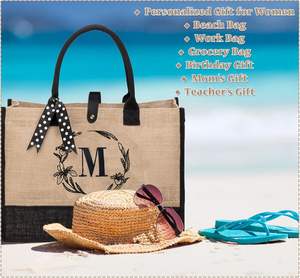 2025 dernier sac de plage en jute personnalisé sacs à provisions promotionnels en gros du meilleur fournisseur indien - Product Image 5