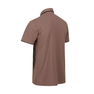 เสื้อยืดโปโลทรงพอดีตัวทั่วไปสำหรับผู้ชายเสื้อโปโลปักลายสีน้ำตาลสำหรับฤดูร้อน - Product Image 5