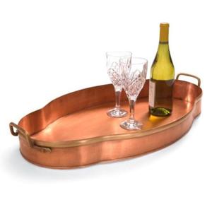 Plateau de service en laiton en métal de qualité supérieure Offre Spéciale forme et taille personnalisées avec poignée en laiton écologique pour les événements d'hôtel à domicile - Product Image 1