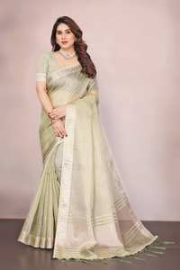 Atractiva Colección de Saris Tradicionales con Bordado Jacquard para Mujeres Indias, para Bodas y Fiestas, con Trabajo de Lentejuelas Bordadas - Product Image 2