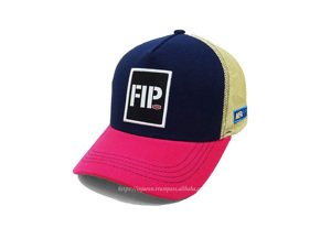Vente en gros de chapeaux de camionneur 3 tons en denim/toile pour hommes design personnalisé 5 panneaux avec dos en maille respirant haute qualité chapeaux du Vietnam - Product Image 2