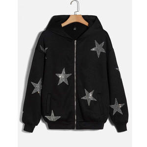 Heartbreak Rhinestone New Web Unisex Lose Full <b>Zip</b>-<b>up</b> <b>Cardigan</b> Rhinestone Hoodie New Custom Design - Product Image 1
