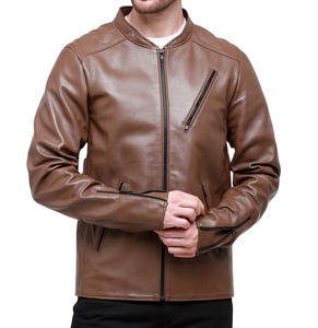 2020 New Fashion Genuine Sheep Skin Woven Breathable Windproof <b>Long</b> Sleeve Autumn <b>Jacket</b> for <b>Men</b> Stand Collar with Pockets - Product Image 1