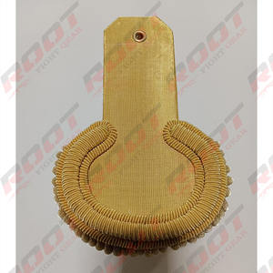 Épaulettes de luxe brodées de premier rang, épaulettes de cérémonie, uniforme de théâtre, style fil de bullion, frange dorée - Product Image 3