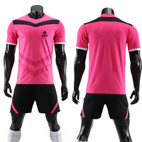 Seragam Latihan Tim Sepak Bola Warna Kustom Cetak Bernapas Cepat Kering 100% Poliester Jersey Olahraga Unisex Celana Pendek Kantong