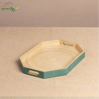 Plateau octogonal moderne en MDF poli, fait main, léger, écologique, durable, imperméable, compatible lave-vaisselle, sans danger pour les aliments