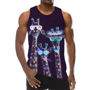 Haute qualité 3D imprimé débardeur personnalisé Premium élégant respirant hommes débardeur 100% coton été Gym maillots - Product Image 2