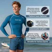 Rashguard à manches longues personnalisé pour hommes avec protection solaire UV UPF 50+, chemise de compression à séchage rapide, haut de surf et de natation, rashguard