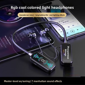 Pantalla colorida BT 5,4 Super Stereo Auriculares inalámbricos Deportes Gimnasio Yoga Colgar Cuello Imán Correa <span class=keywords><strong>K</strong></span>-song Game Live JL - Product Image 6