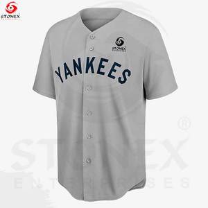 Fabricant de maillots de baseball sublimés noirs et rouges 3d imprimé brodé blanc maillot de baseball en gros - Product Image 3