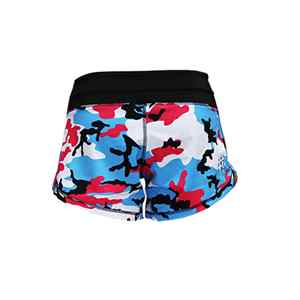 Shorts personnalisés en satin respirant à poche, taille haute, avec logo par sublimation, écologiques, pour femmes, grandes tailles - Product Image 3