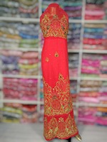Tissu en maille 120 g/m² 100 % polyester Dobby à motifs floraux, antistatique, écologique, de luxe, esthétique royale, pour robes de mariée nigérianes et tenues pour filles