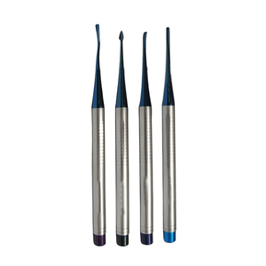 Kit chirurgical dentaire de luxe en acier inoxydable multicolore à extrémité unique pour extraction radiculaire, comprenant des élévateurs, un périotome et un kit de sutures, pour usage médical - Product Image 1