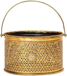 Top vente brillant or poli gaufrage à la main bol de fruits bol de Table vaisselle panier pour un prix abordable - Product Image 1