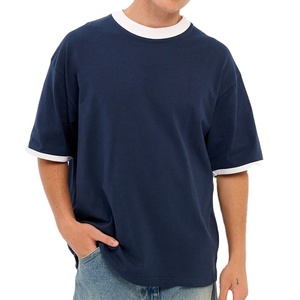 เสื้อยืดทอผ้าฝ้ายเจอร์ซีย์ระบายอากาศดี ทรงยาว ไม่เป็นขุย คอกลม ถักแบบวินเทจ สำหรับผู้ชาย มีจำหน่าย - Product Image 4