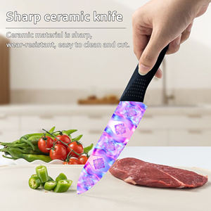 Ensemble de 2 couteaux de chef populaires à prix d'usine, lame en céramique tranchante, plastique, compatible lave-vaisselle, pour cuisine domestique, vente chaude, dropshipping - Product Image 3