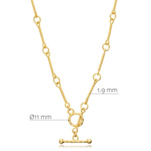 สร้อยคอแบบโซ่ดีไซน์ T Lock ทอง 22K งานฝีมือตุรกีแท้ ขายส่ง ไม่ซ้ำใคร เครื่องประดับเงินแท้ 925 - Product Image 5