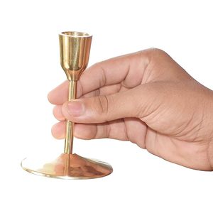 Wholesale Modern Brass Metal Handcrafted Candle Holders for Glamorous Christmas Wedding and Party Decor for Contemporary <b>Spaces</b> - Product Image 1