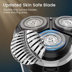 Rasoir électrique rechargeable sans fil pour homme, étanche, utilisation humide/sèche, avec base de séchage à l'air et chargeur, tondeuse escamotable, IPX7 - Product Image 6