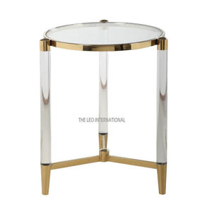 Table d'appoint en acier inoxydable Base en métal poli miroir Design fantaisie Table d'appoint ronde de qualité exclusive pour intérieur avec dessus en marbre - Product Image 4